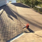 Leaf blower on a clean roof.